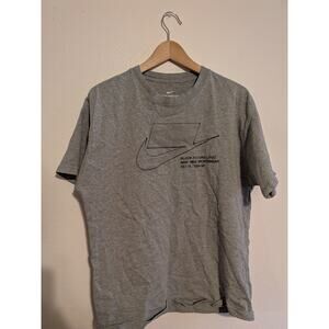 Nike block‎ futura logo tee shirt gray size M